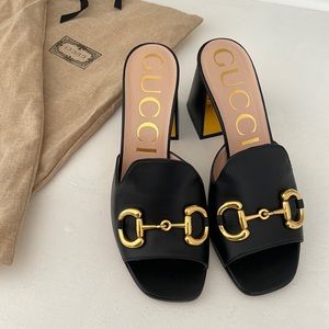 Gucci Baby Horsebit Slide Sandal Mules Size 38.5